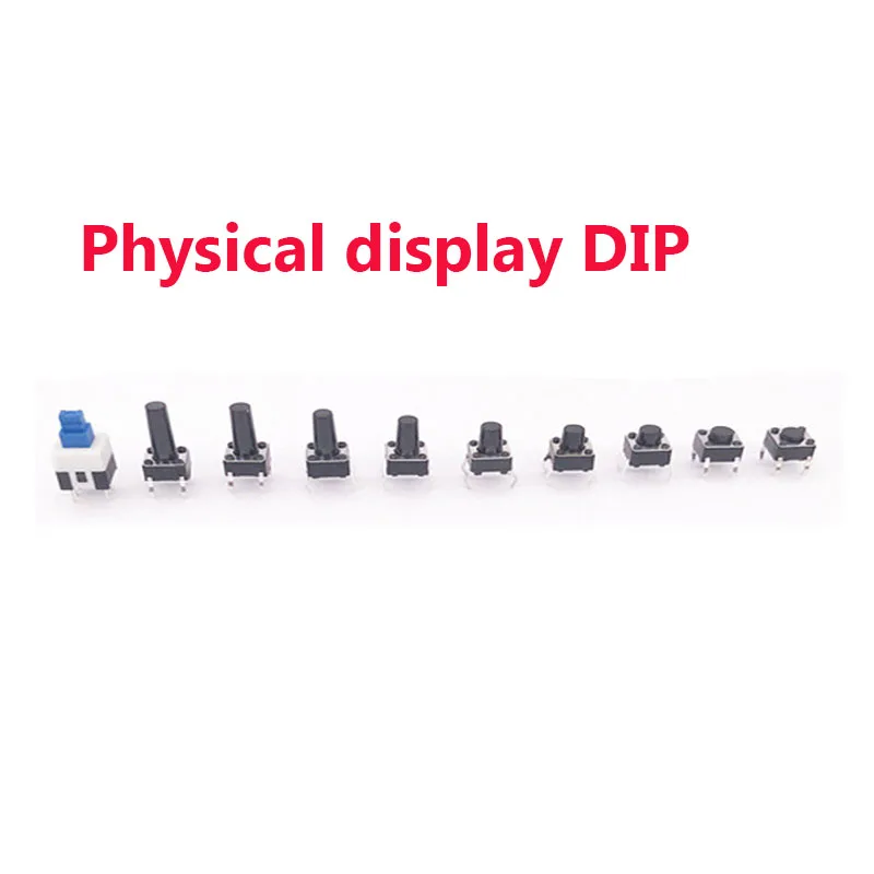 10kinds 180PCS 6*6 Tact Switch Tactile Push Button Switch Kit Height: 4.3MM~13MM DIP 4P Micro Switch 6x6 Key Switch