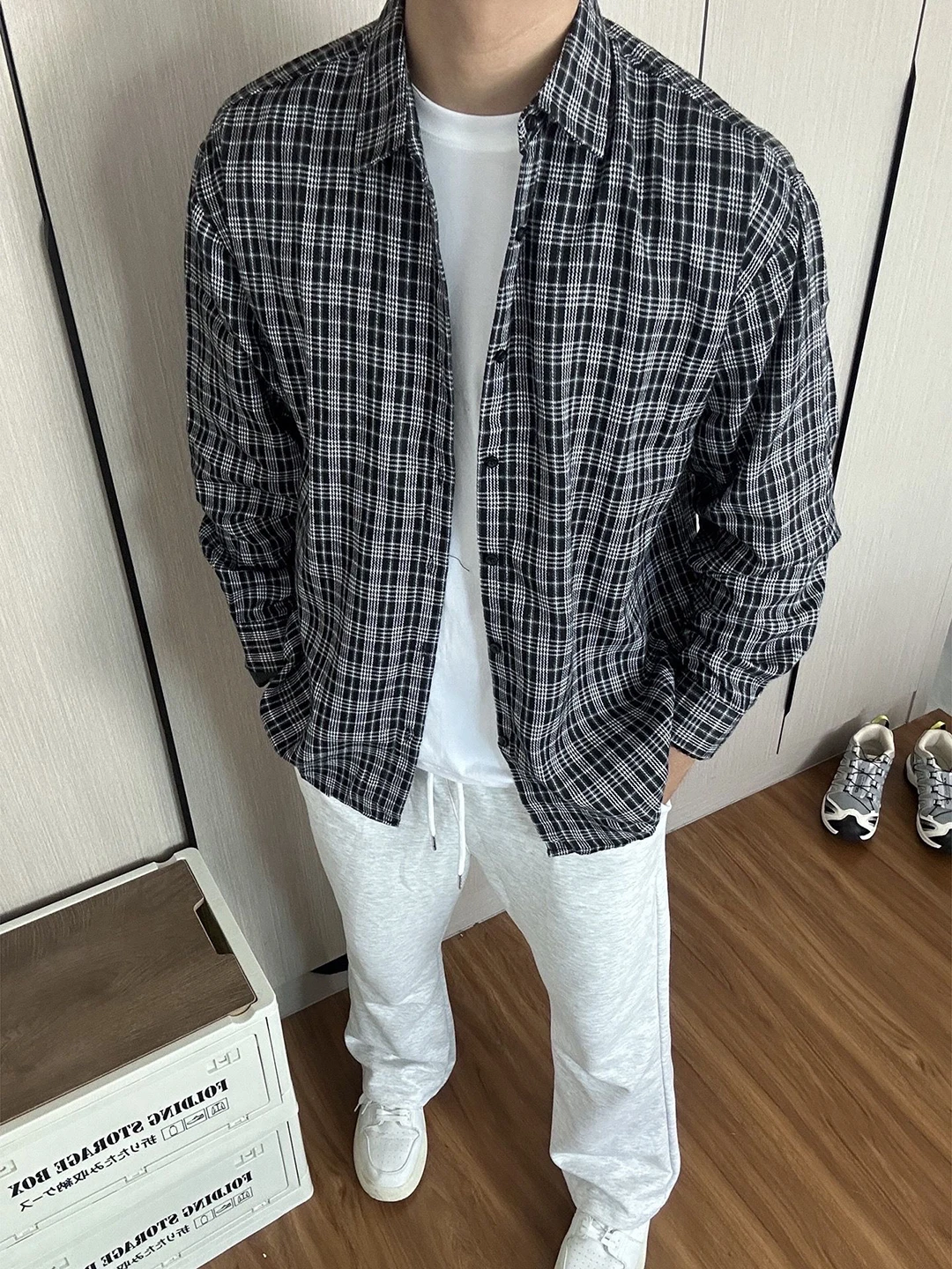 

Cleanfit Men's Plaid Shirt Long Sleeve Classic Style American Inner Wear Base Layer Top High Quality Loose Fit Non-Ironed