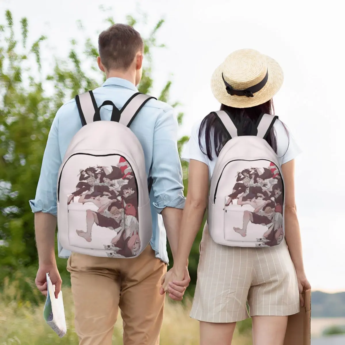 체인소 맨 백팩 스포츠 고등학교 작업 마키마 파워 하야카와 아키 레제 남성 여성용 데이팩 노트북 컴퓨터 숄더백