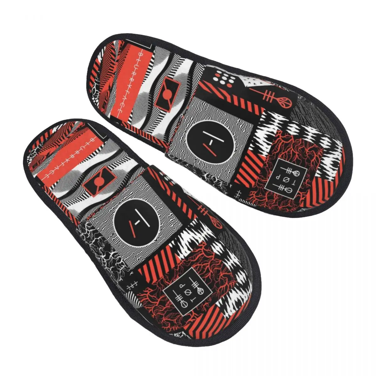 

Custom T-Twentys One P-Pilots House Slippers Women Cozy Memory Foam Rock Band Vintage Wallpaper Slip On Bedroom Slipper Shoes