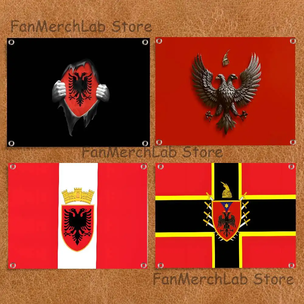 

Illyrian Albania Flag Logo Flag Tapestry Banner For Bedroom Outdoor Living Room Restaurant Bar Wall Decor Party