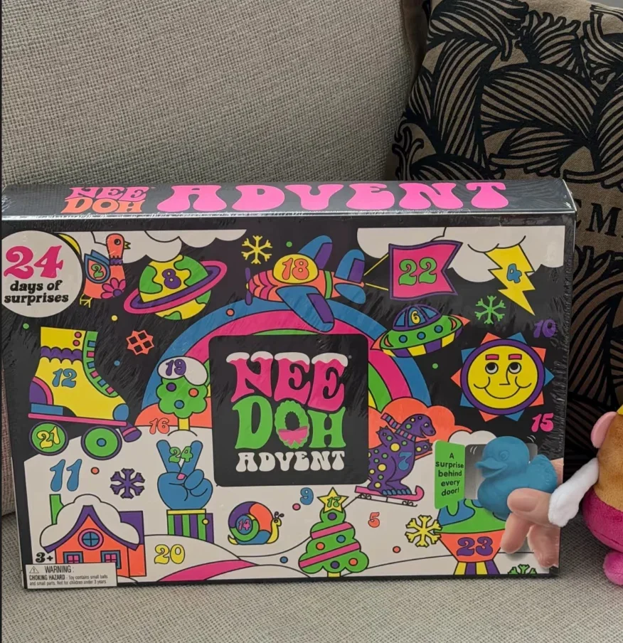 New NeeDoh 24Pcs Christmas Advent Calendar Unique Cute Squishy Fidget Toy Slow Rebound Anxiety Relief Mystery Surprise Gift Box