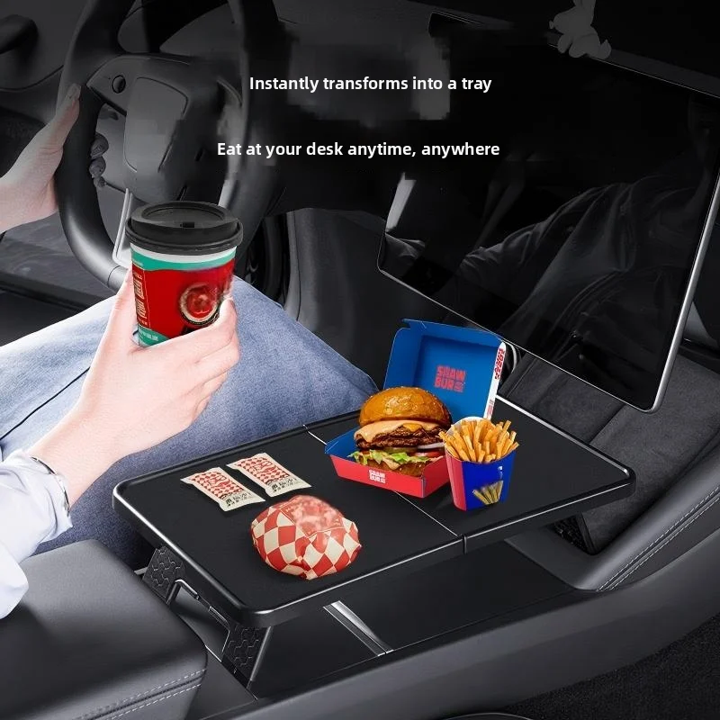 For Tesla New Model YL/3/Y Juniper Folding central control small table board Dining Plate Bin car Accessories - view 4