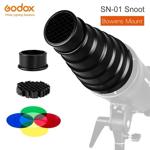 GODOX SN-01 Bowens montaje grande Snoot fotografía estudio Flash accesorios de luz para Godox S-Type DE300 SK400 II