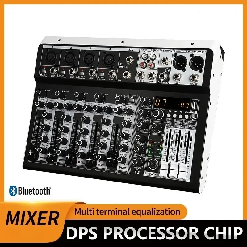 

Audio Mixer with Effects for Professional Beginners 4 Channle Stereo Input Live Streaming 8 Channel Mixer Stereo Mixer