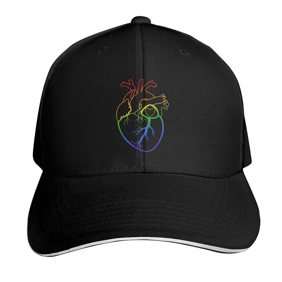 Colorful Anatomically Correct Heart v.1 Baseball Cap Curved Brim Classic Fit Low Profile Unstructured Unisex for Men Women