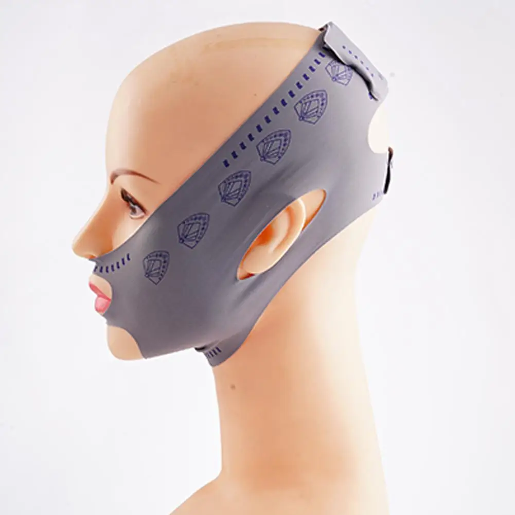 1pc Reusable V Face Bandage Shaper Gray Women Facial Lift Slimming Reduce Thining Skincare Up Chin Belt Bandage Tool Face D D9D4