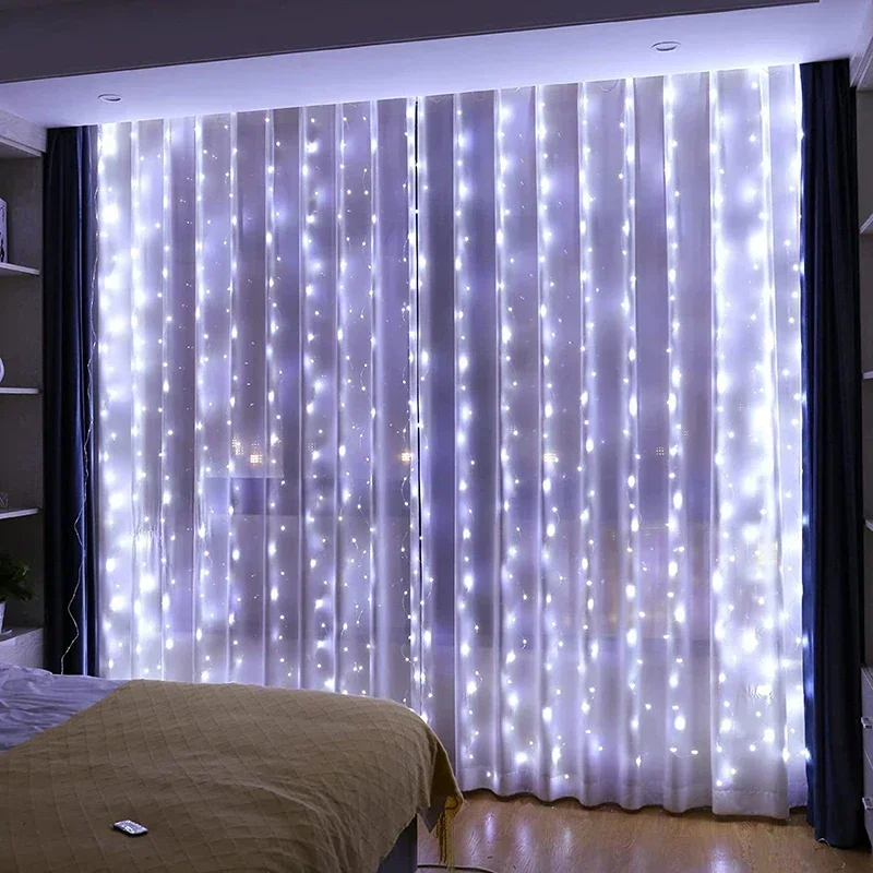 

Remote Control USB Fairy Lights Garland 6x3M 3x3M Window Curtain LED String Lights for Christmas New Year Party Decor