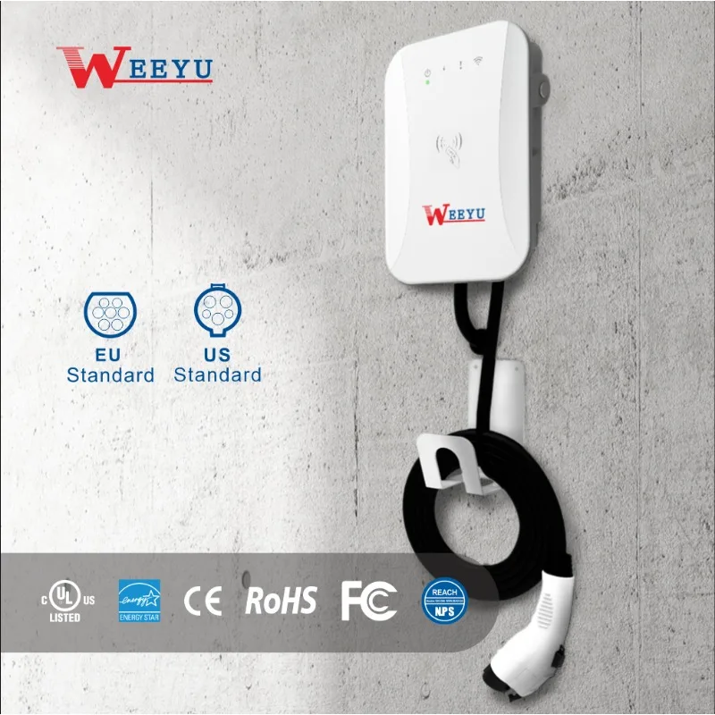 

Wifi App Smart Type 2 7kw 22kw Ac Ev Charging Station Ev Charger Wallbox for Electric Cars