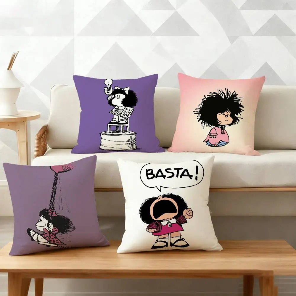 Funny M-Mafalda Pillow Case Pattern Printed Pillowcase For Living Room Sofa Cushion Cover