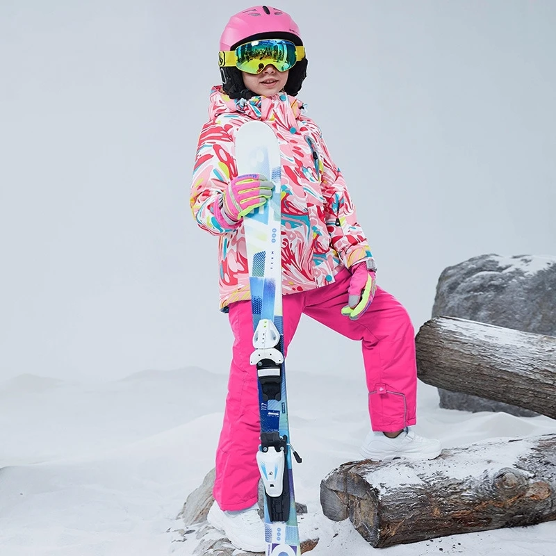 

Boys Girls Winter Ski Suit Waterproof Windproof Kids Thicken Warm Snow Coat Children's Skiing Jacket And Snowboarding Pants Set