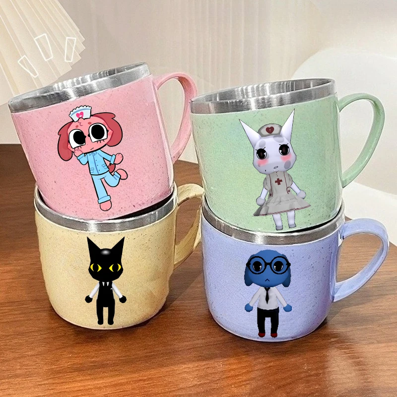 Animals Hospitals Water Cup Kids Cute Breakfast Milk Coffee Mug Boys Girls Stainless Gargle Toothbrush Cup Home Accessories Gift