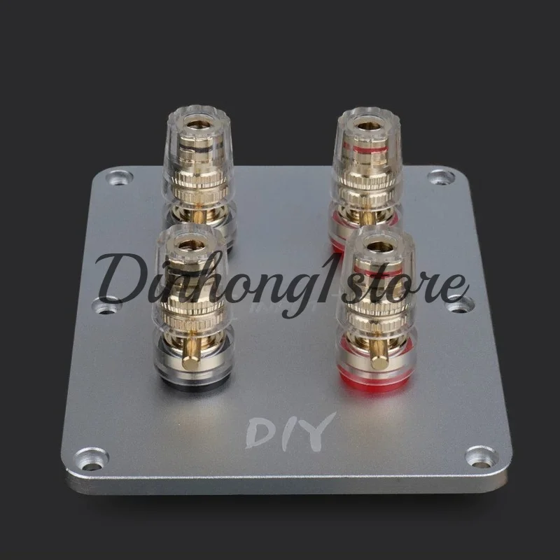 4-position junction box: gold-plated junction post box, dual-wire crossover terminal board, 4-position audio accessories