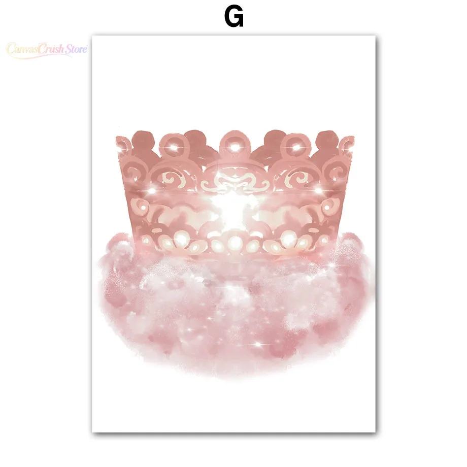 Princess Girl Castle Crown Carriage Magic Wand Wall Art Canvas Painting Cartoon Posters And Prints Pictures Girl Kids Room 2026