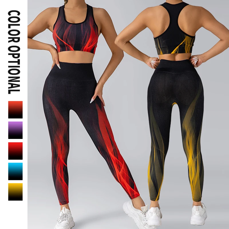 Yoga-Sets Sport-BH-Hosen Dochte Schweiร lift Hรผfte Fitness Sportswear hochela tische Yoga Wear Sportswear