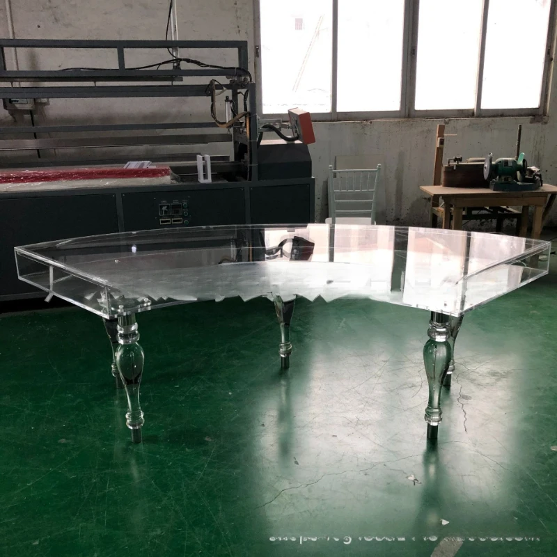Acrylic half moon wedding table, dining room furniture