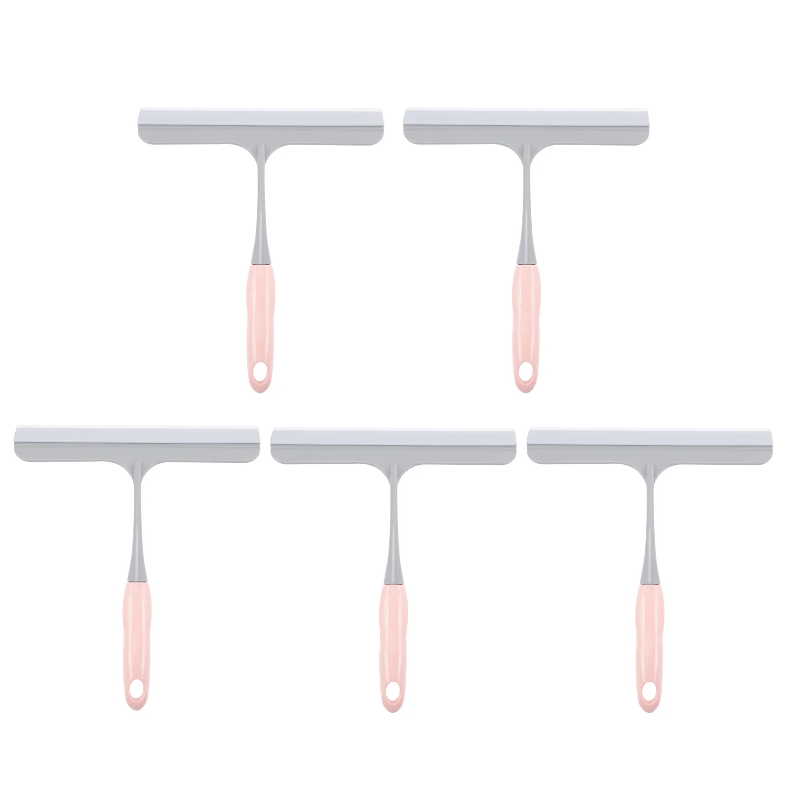 

5pcs Glass Squeegee Long Handle Silicone Window Cleaner Tool Non-Slip Grip Shower Scrubber Bathroom Glass Cleaning Scraper