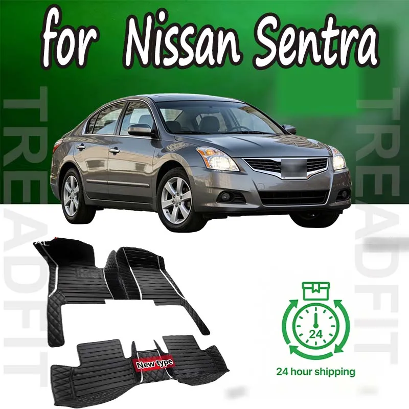 LUXO Personalizado Fit Tapetes de Carro Automotivo Para Nissan Sentra 2006 2007 2008 2009 2010 2011 2012 Couro de Luxo Homens Mulheres