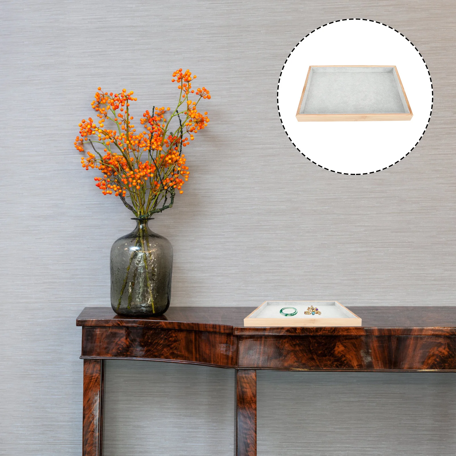 Bamboo Jewelry Display Tray Stylish Organizer for Home Shop Use Necklace Ring Holder Storage Plate Jewelry Plate