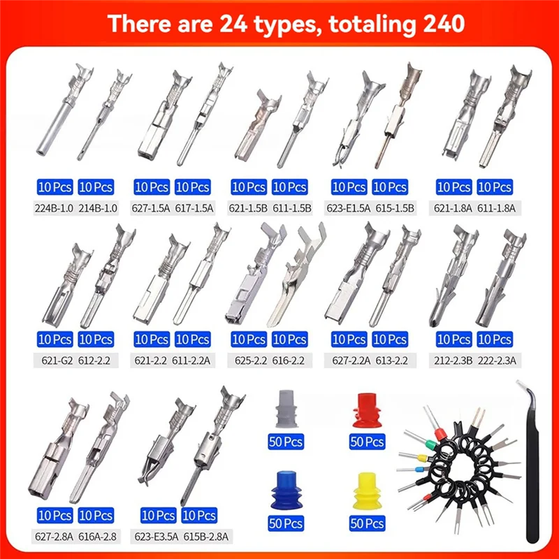 

A93E-Car Electrical Wire Terminal Pin Connector Kit Automotive Electric Crimp Connectors Auto Terminals Wire Pins Connectors Kit