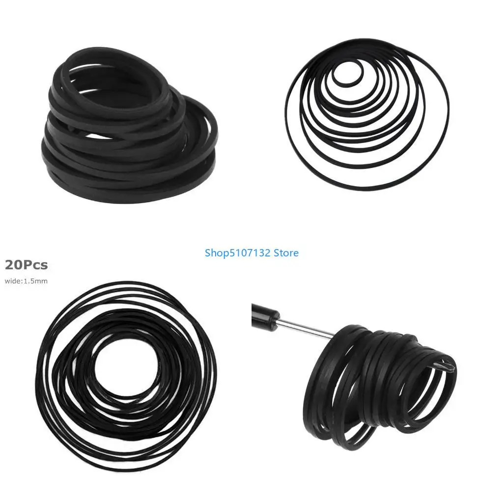 87HD 40-65/75-100/110-145mm Cassette Tape Machine Belts Assorted Common Square Rubber Belt for CD DVD Recorders