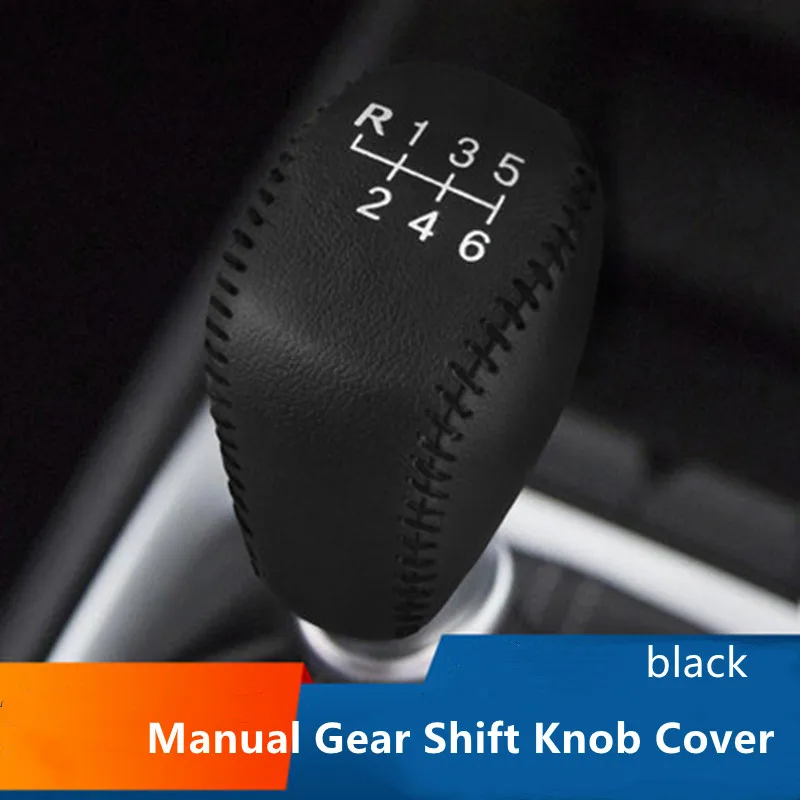 Leather Gear Shift Knob Cover For KIA K3 2013 2014 2015 KX3 2015-2017 K4 K5 2014 2015 2016 2017 2018 6 Speed Manual Shift Lever