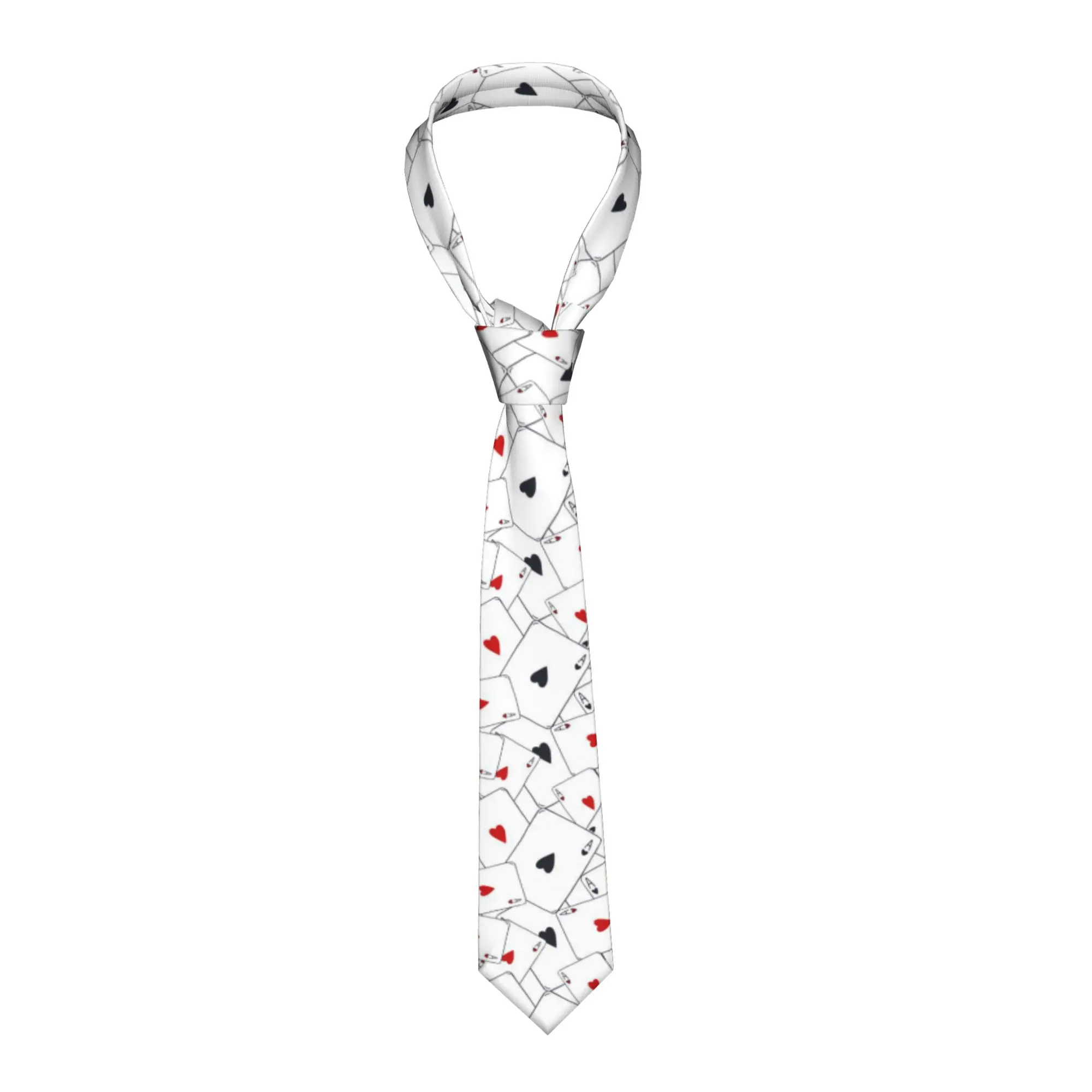 

Классический галстук из полиэстера с принтом игральных карт, 8 см, для мужчин и женщин, аксессуар для свадьбы