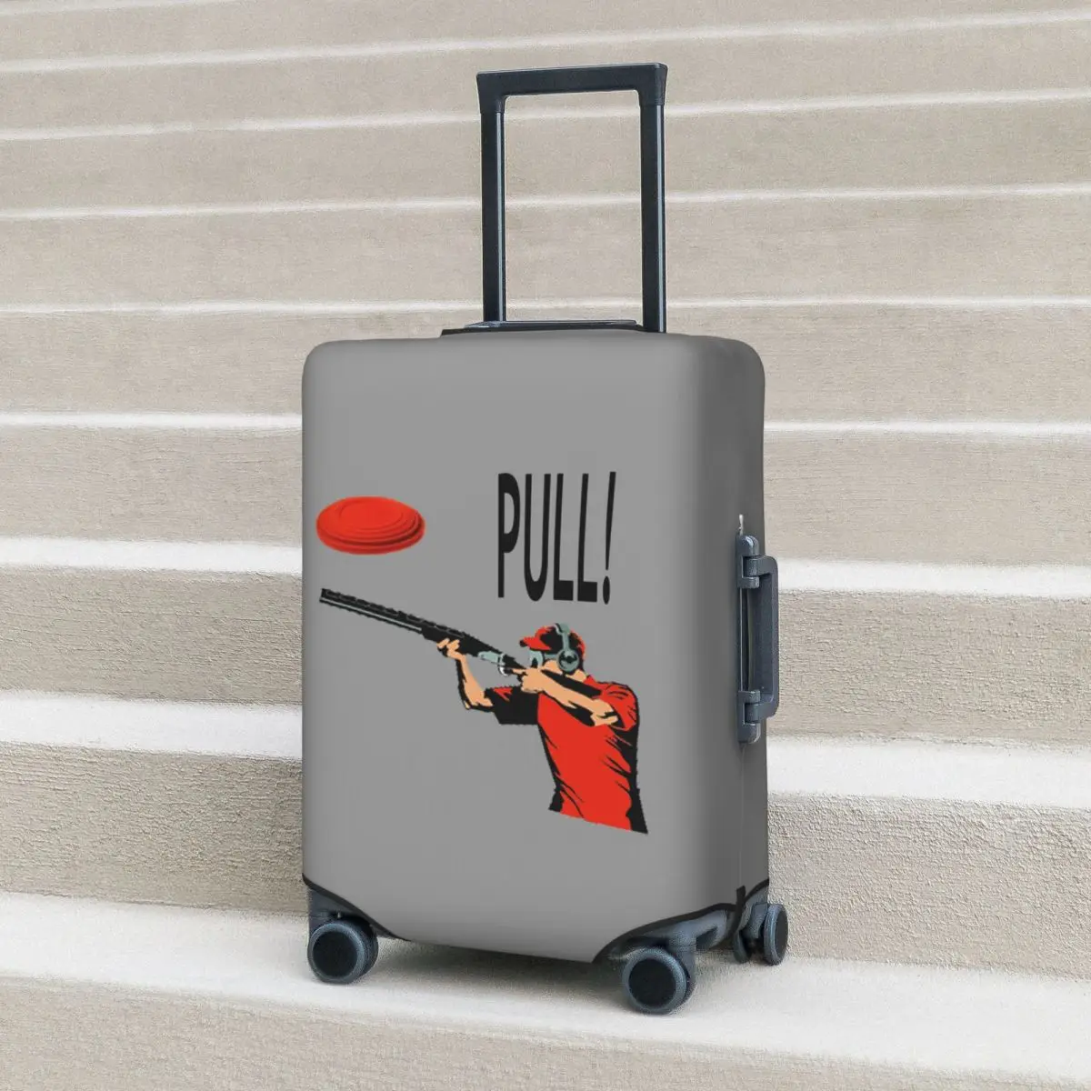 

Skeet Clay Shooting Pigeon Trap Bird Hunters Shotgun Shells PULL Suitcase Cover Protection Elastic Luggage Protector Covers