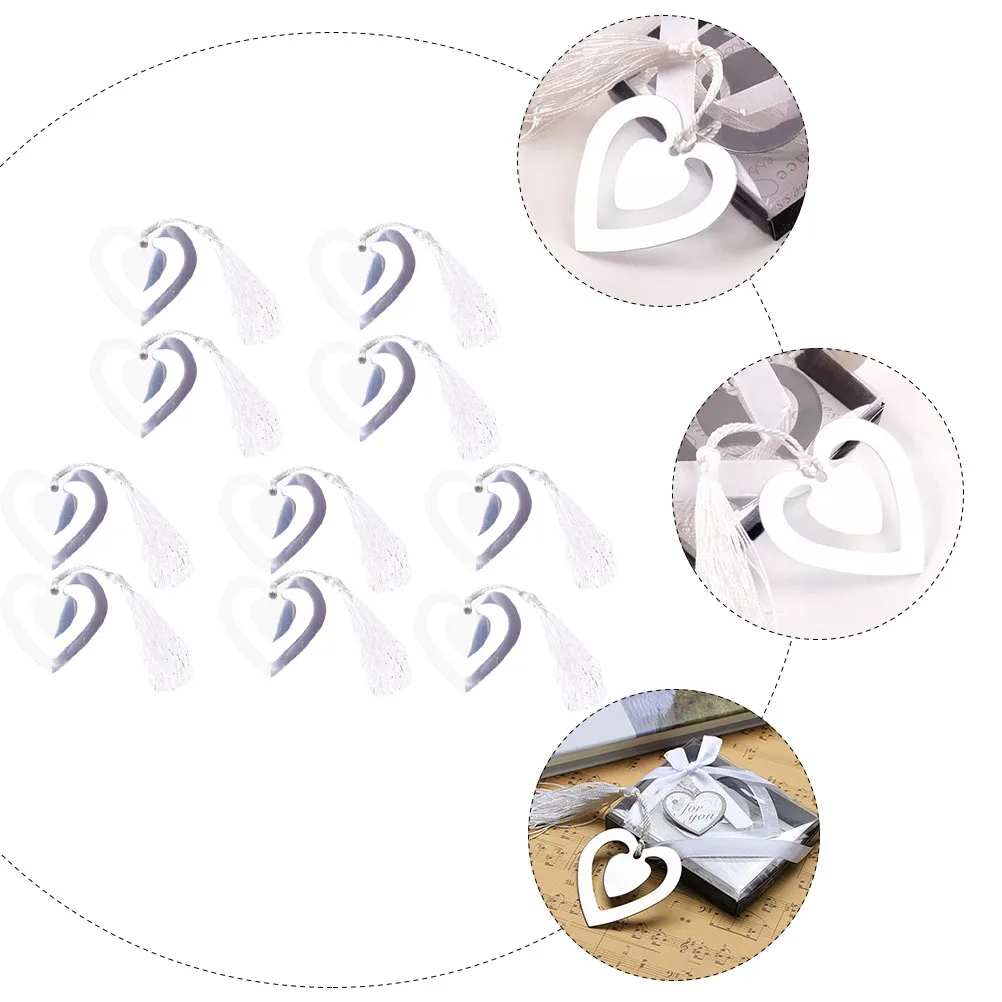 

10pcs Hollow Out Metal Bookmark Tassel Book Page Marker Decoration Silver Bookmarker For Wedding Gift Diy Crafts