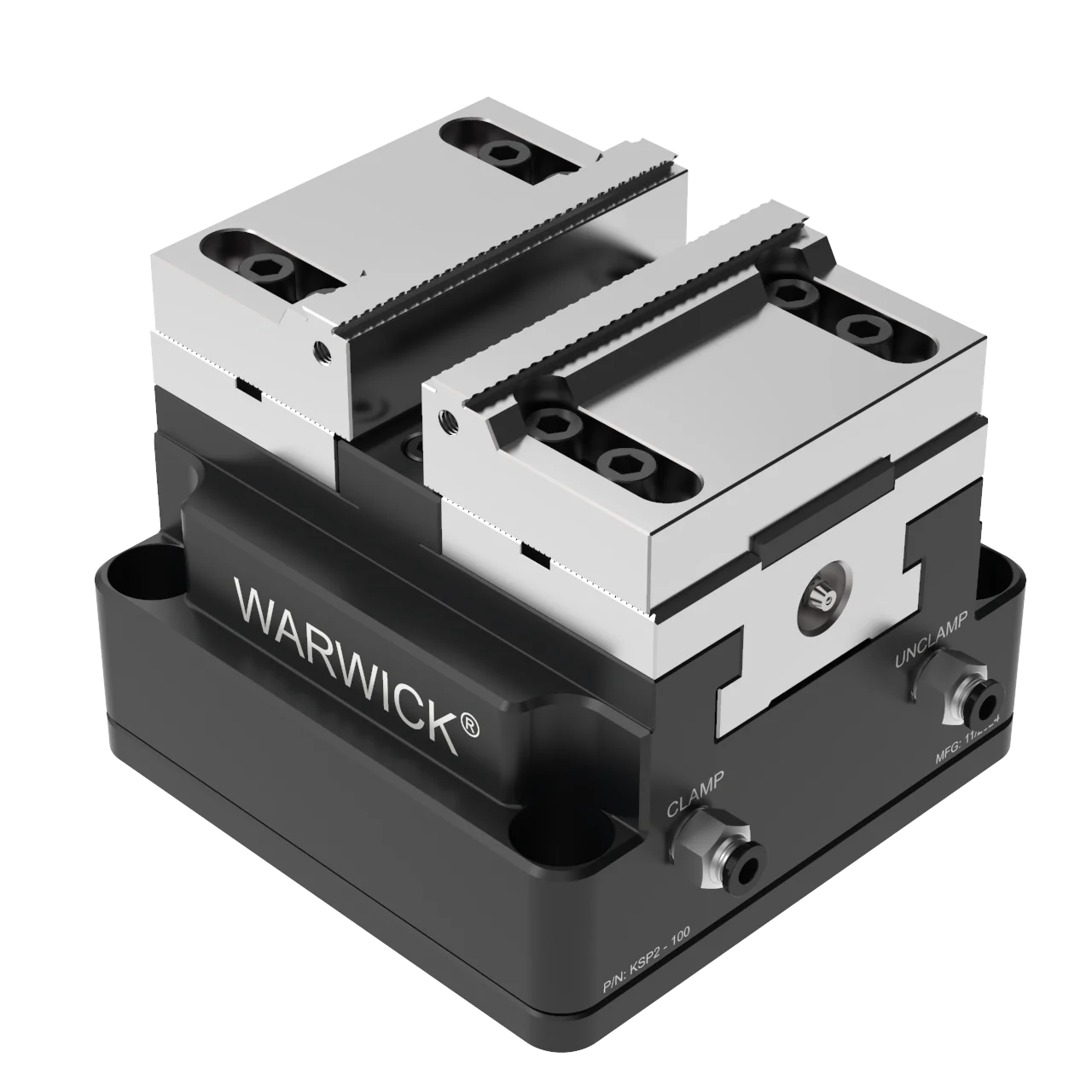 WARWICK KSP-100+YZL-100 Pneumatic Concentric Vise Clamping Force Block Self Cetentering Vise for Cnc Automation with Robot Cobot 3