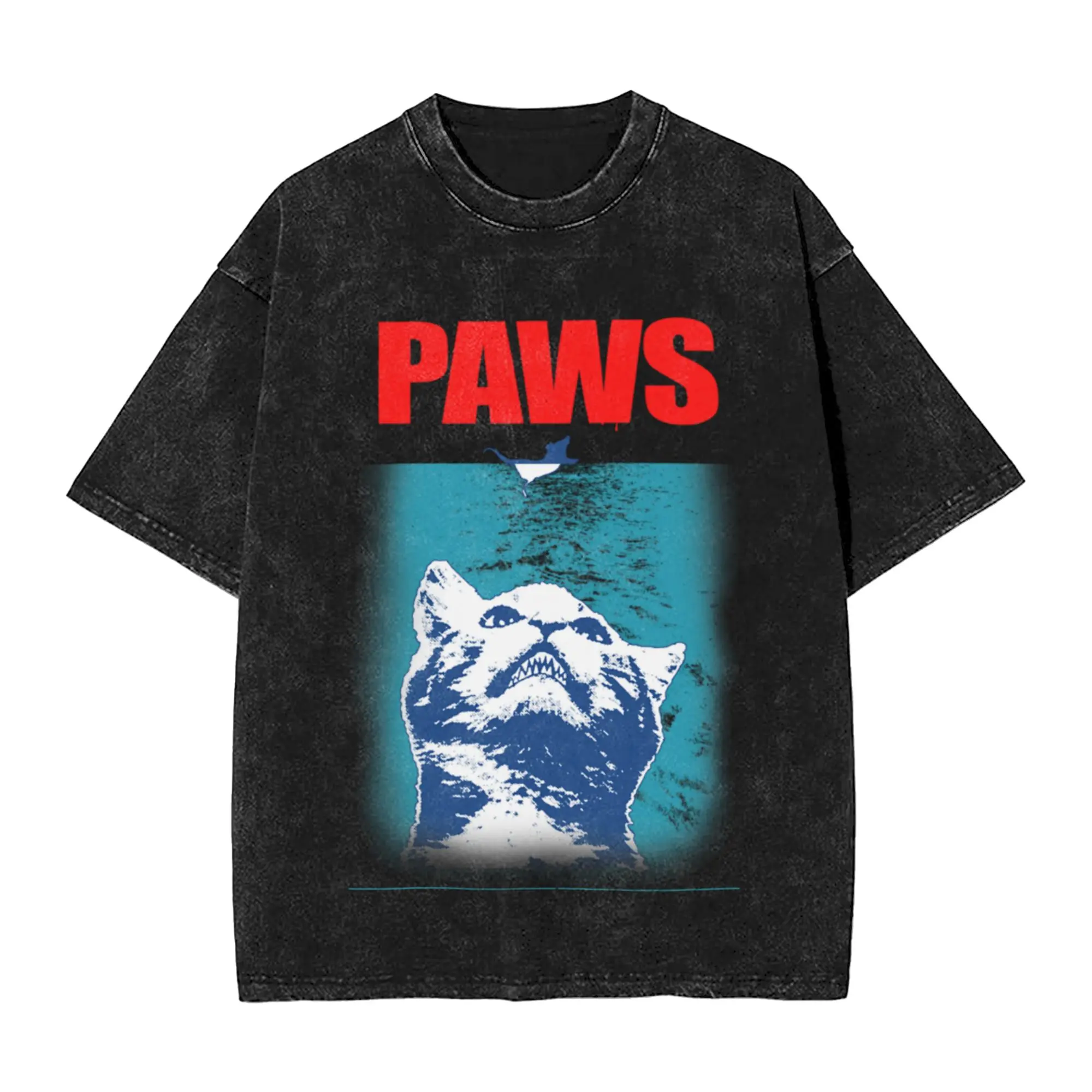 Paws  Cat parody Unique Chic A T-Shirt Oversized Short Sleeve Men's Women's Cotton Tees Tops
