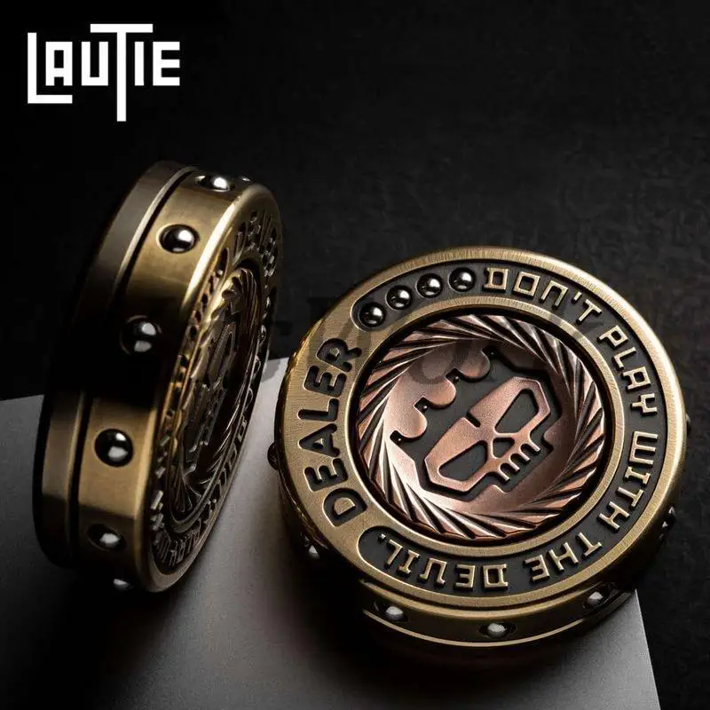 LAUTIE EDC BIG Dealer Coin 2099 Series Poker Fidget Spinner Fingertip Gyro Antistress Fidget Toys