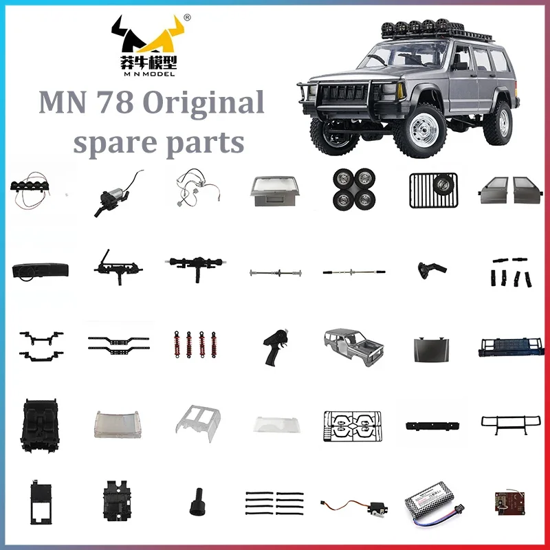 MN MN78 MN-78 RC Car Spare Parts Remote Controller Servo Lamp Gearbox Assembly Shell Bumper Tires Front Rear Axle Main Board