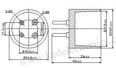 5 buah soket tabung keramik 4Pin pelat emas dasar U4A 300B untuk 2A3 811A Audio Amp