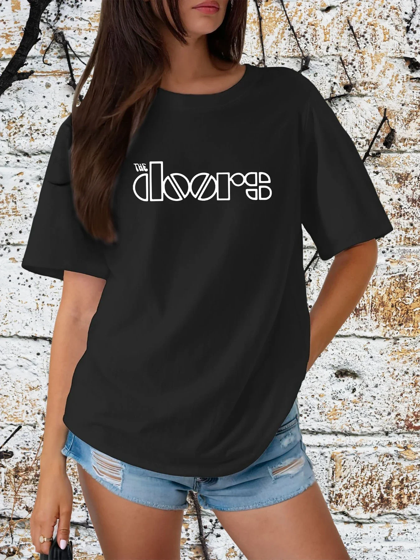 

With Letter Graphic Print White Casual Attire Versatile Streetwear Women's Sporty Casual Short Sleeve T-Shirt Neck Tees Tops