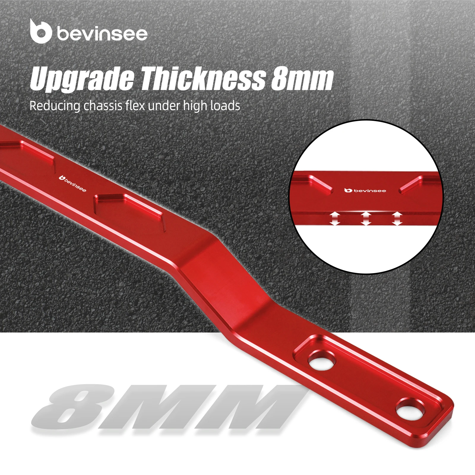 BEVINSEE Aluminum Rear Tunnel Brace for VW for Golf 7 for VW Passat B8 Jetta for Audi A3 8V/8Y Q2 for Seat Replace for 5Q0802128 view 3