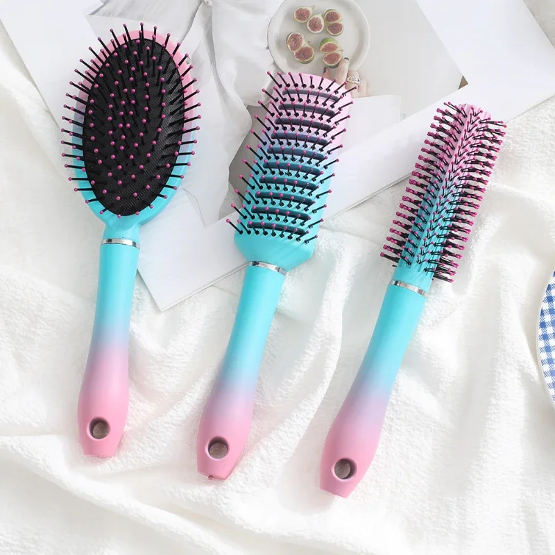 Air Cushion Comb Massage Hair Women's Long Hair Smooth Brush Gradient Change Anti-static Fluffy Curly Rib Comb