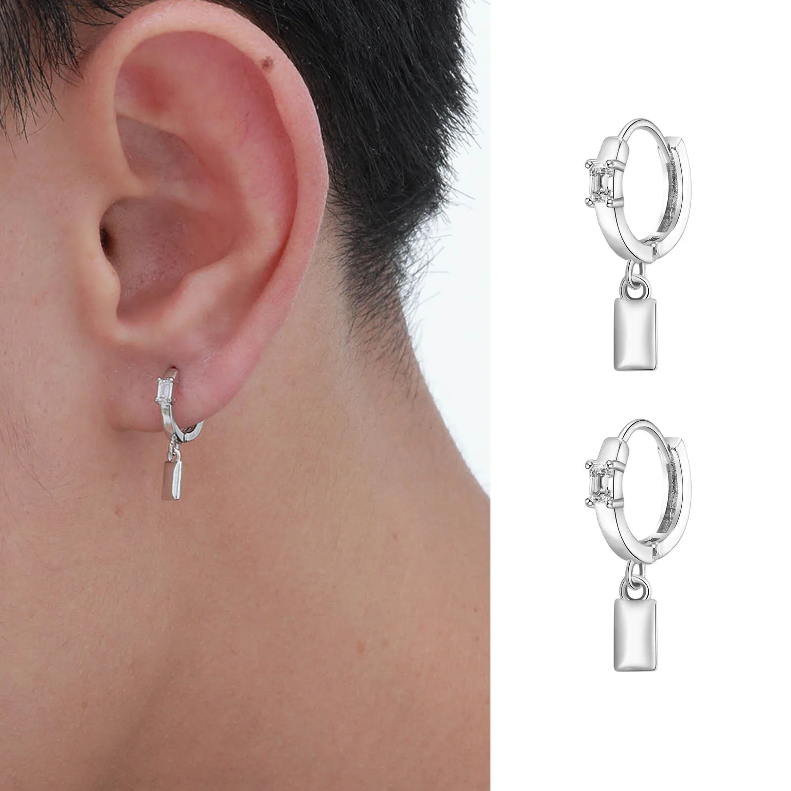 Mens Hoop Earrings,… - image