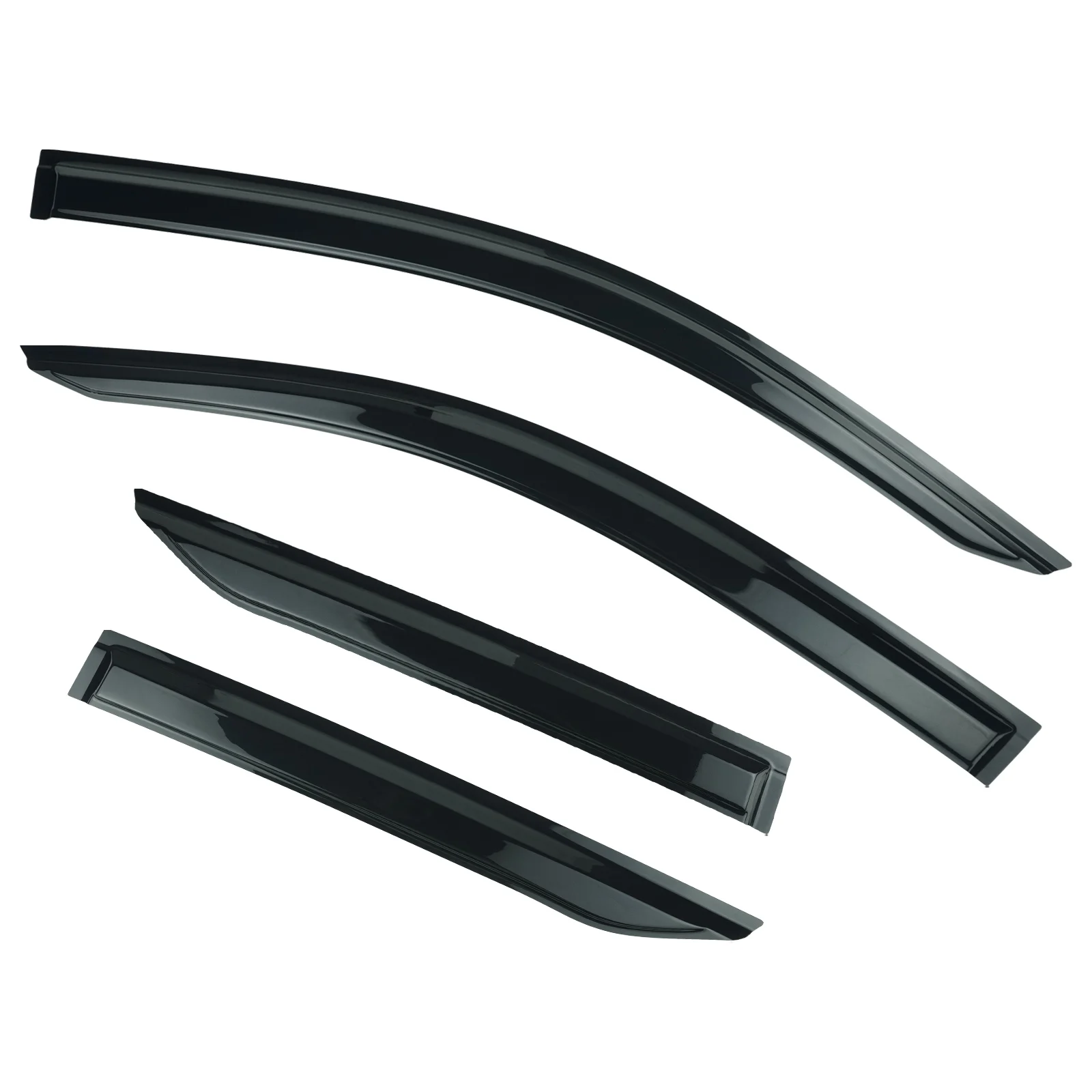 4pcs Black Front Window Wind Rain Sun Deflectors Protector Guard Sheet ABS Plastic For Toyota C-HR 2016-2023