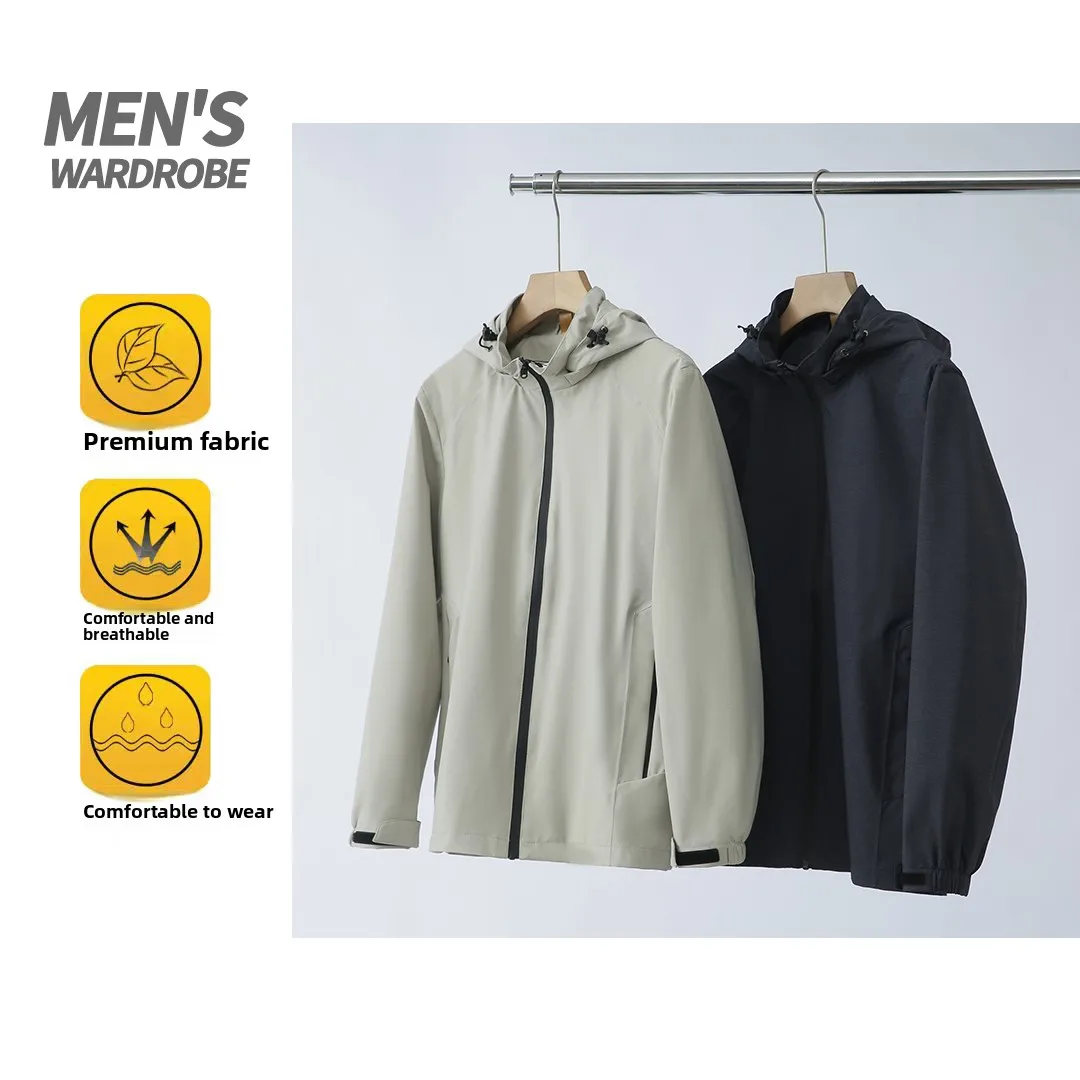 

Новое весеннее мужское уличное ветрозащитное водонепроницаемое куртка с капюшоном Stand Fit Faion Urban Sle молодежное повседневное длинное пальто све