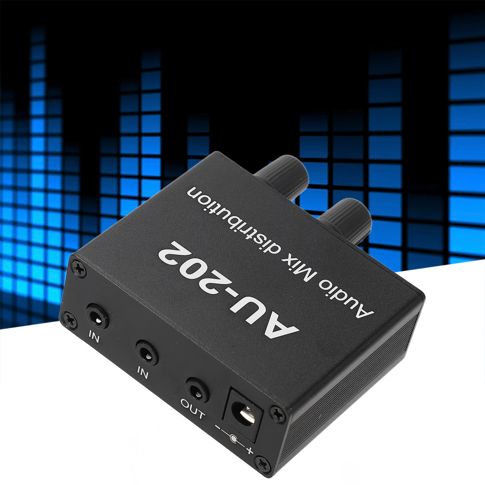 오디오 믹스 앰프 스테레오 믹서 오디오 분배기 2 입력 2 출력 3.5mm 잭 플러그 앤 플레이 알루미늄 합금 오디오 믹스 앰프