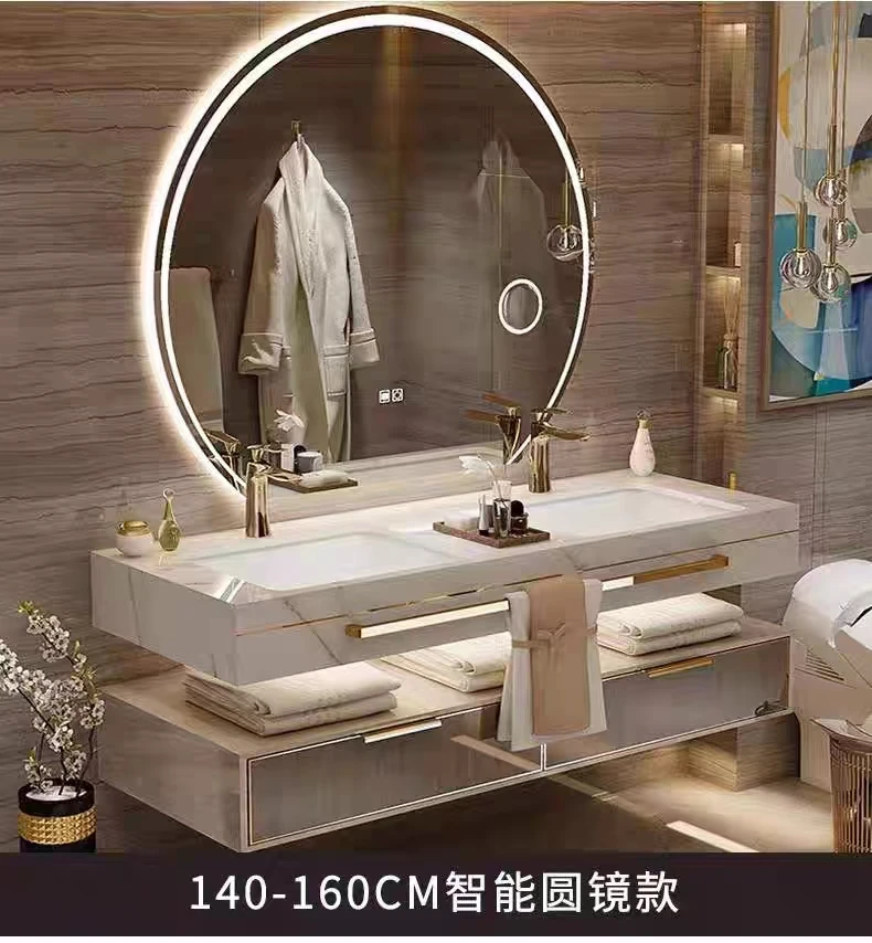 Floating Bathroom Vanity with Smart Mirror Cabinets Modern Ceramic Double Sink Furniture New