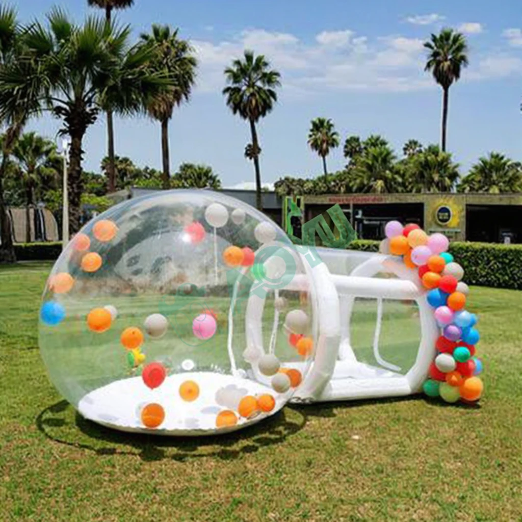 AOYU Instant Pop Up Transparent Colorful Inflatable Giant Event 3M Bubble House Tree Dome Tent With Balloon