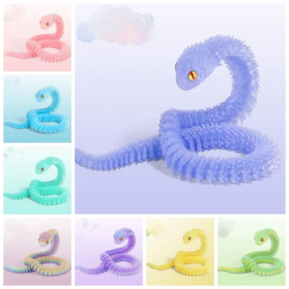 

Realistic 3D Printed Snake Toy 30/45/60cm Multicolor Simulated Snake Ornament Home Decor Rotatable Simulation Snake Model