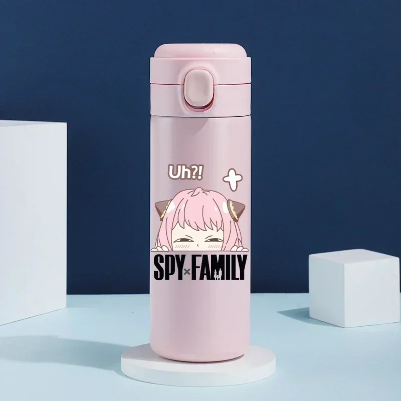 Anime Kawaii Cartoon 420 ML SPY×FAMILY  304 Stainless Steel Student Water Cup Anya Printing Pea Thermos Cup Birthday Gifts