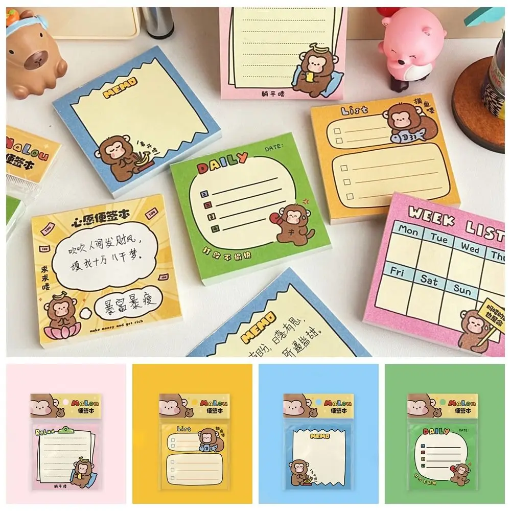 Artistic Mini Monkey Notepad Kawaii Creative Sticky Notes Notebook Portable Memo Pads Daily Notes