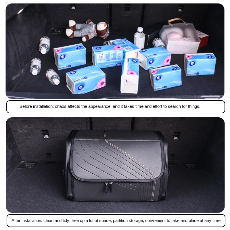High Quality Nappa Leather Waterproof Folding Storage Box Suitable for All Models