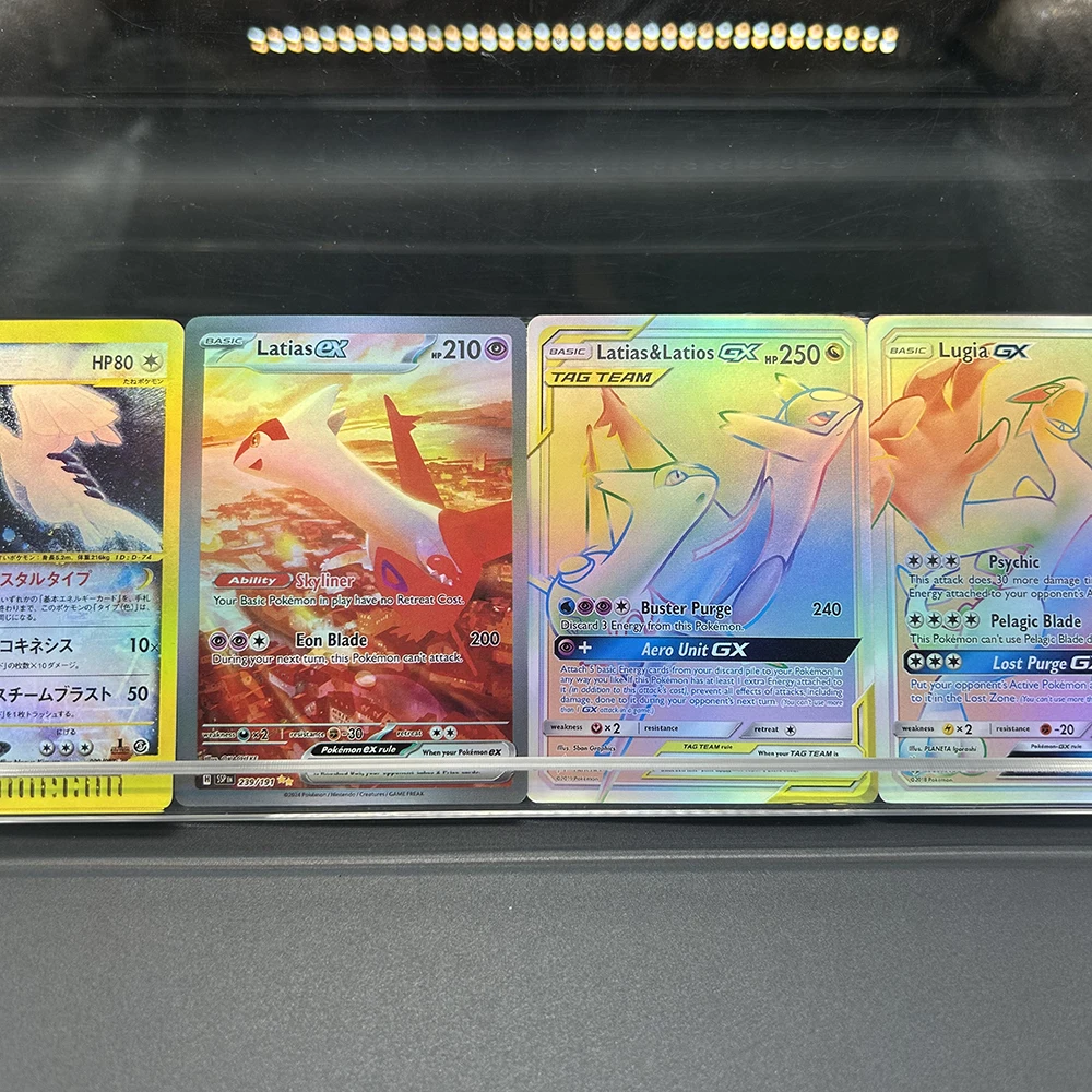 Single Anime PTCG Collection Card Latias Latios Lugia Gx Ex Classic Game Anime DIY Collection Card Child Gift Toy
