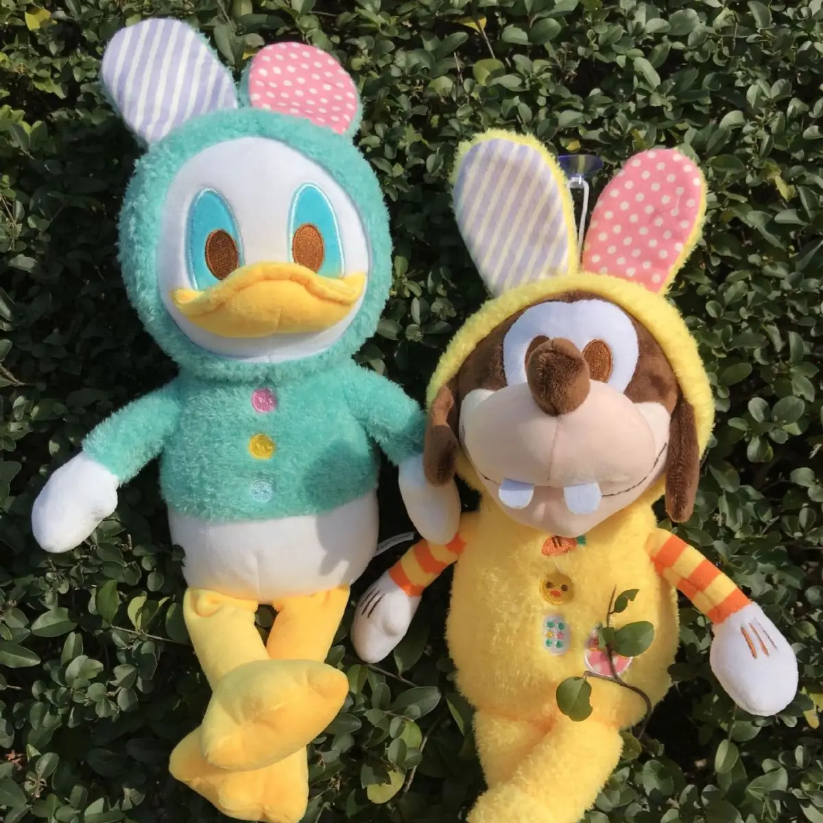 

Набор милых плюшевых кукол Дисней: Дональд Дак и Гуфи с ушками кролика, мягкие игрушки-подарки для детской коллекции