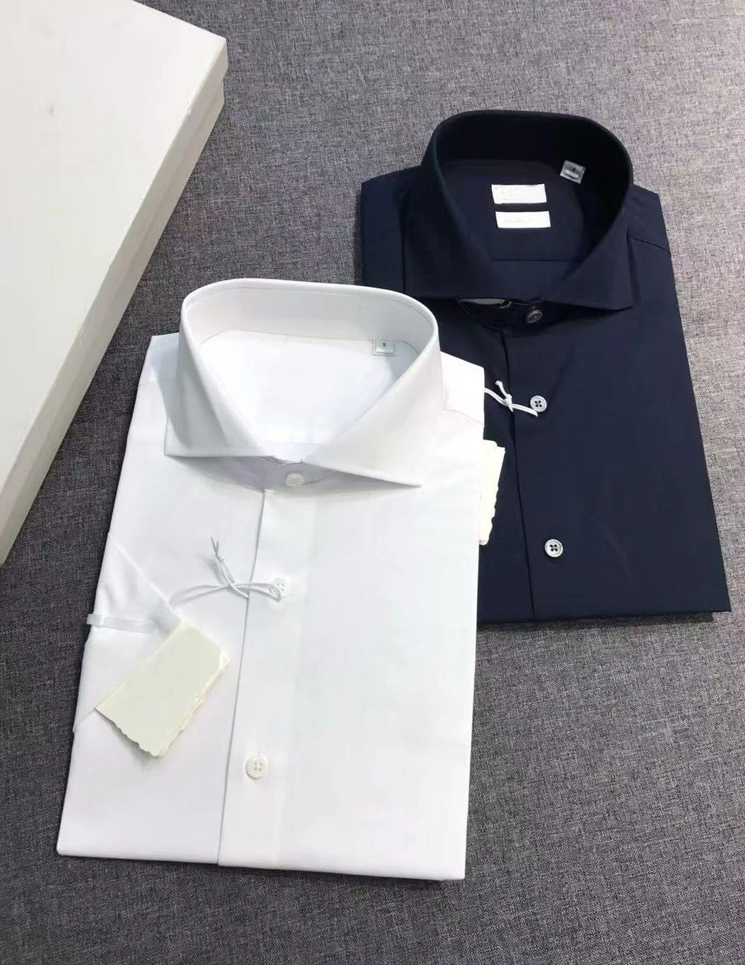 Italian Summer BC Business Casual Short Sleeve Shirt Embroidered Lapel Solid Color Shirt